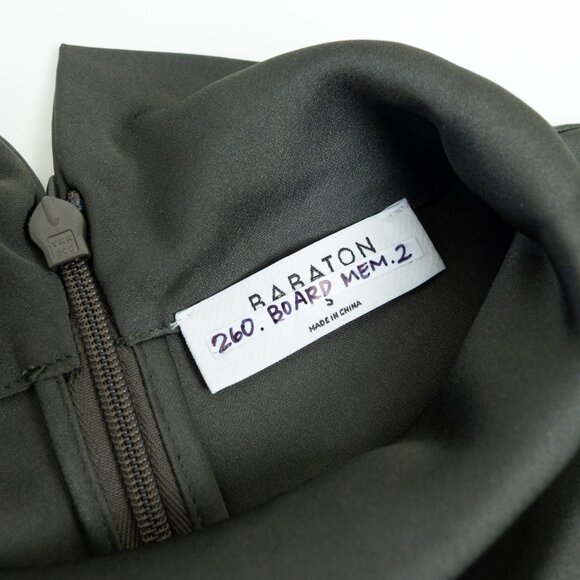 Aritzia Babaton Calisto Satin Blouse Turtleneck Long Sleeve Gray Green - Picture 6 of 10